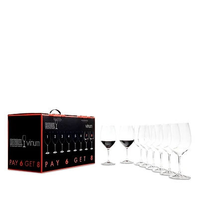 Riedel Vinum Cabernet Glasses, Buy 6 Get 8