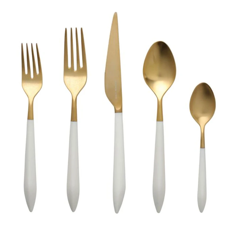 Ares Oro & White 20 Piece Flatware Set