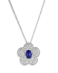 Roberto Coin 18K White Gold Daisy Blue Sapphire & Diamond Flower Pendant Necklace, 18 - Exclusive