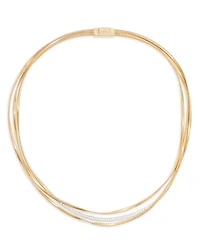 Marco Bicego 18K Yellow & White Gold Marrakech Diamond Three Strand Necklace, 16.5