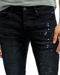 Paint Splatter Ripped Knee Black Skinny Jeans
