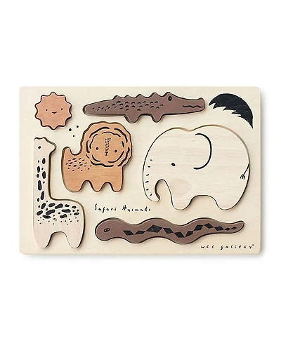 Wee Gallery Wooden Tray Puzzle - Safari Animals