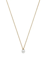 Zoe Chicco 14K Yellow Gold White Pearls Cultured Freshwater Pearl Solitaire Pendant Necklace, 14-16