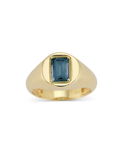 Alberto Amati 14K Yellow Gold London Blue Topaz Signet Ring