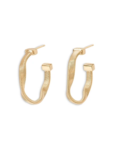 Marco Bicego 18K Yellow Gold Marrakech Wavy Medium Hoop Earrings