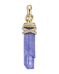 David Yurman Amulets 18K Yellow Gold Wrapped Tanzanite Amulet with Pave Diamonds