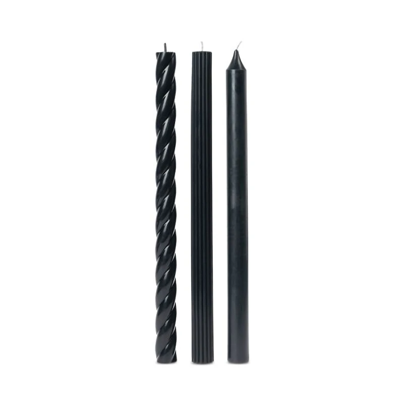 Assorted Black Candle Tapers 3-pack, 7.65 oz.