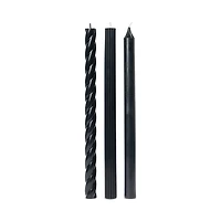 Assorted Black Candle Tapers 3-pack, 7.65 oz.
