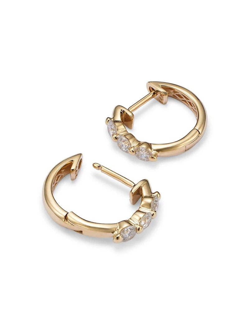 Diamond Hoop Earrings in 14K Gold