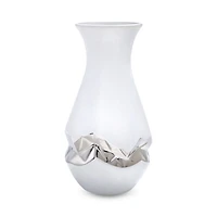 Oro Vase White and Silver