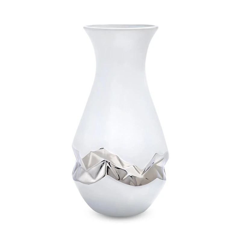 Talianna Oro Vase White and Silver