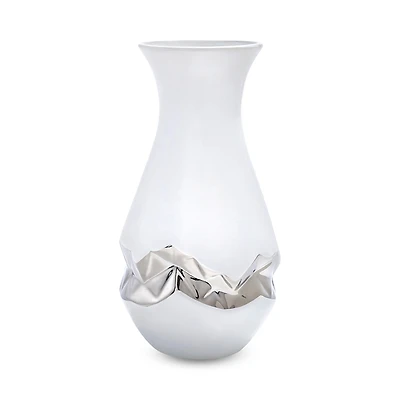 Talianna Oro Vase White and Silver