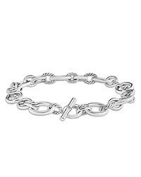 Sterling Silver DY Mercer Diamond Polished Link Collar Necklace