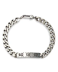 Sterling Silver Ghost Bar Plate Link Bracelet