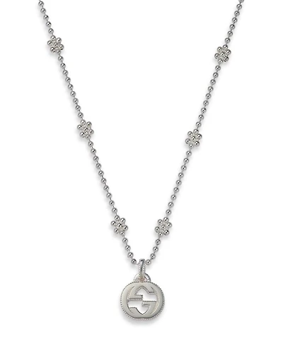 Sterling Silver Interlocking G Cluster Chain Necklace, 14"