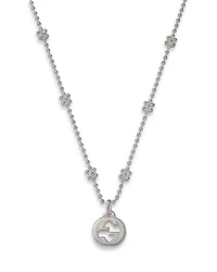 Sterling Silver Interlocking G Cluster Chain Necklace, 14"