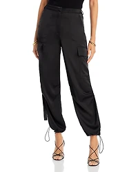 Aqua Drawstring Hem Cargo Pants - Exclusive