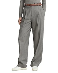 Pleated Wool Blend Pants
