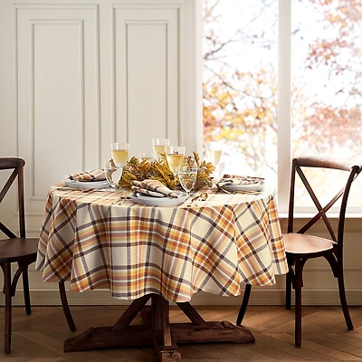 Elrene Home Fashions Russet Harvest Woven Plaid Tablecloth