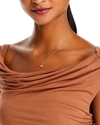 14K Yellow Gold Flower Pendant Necklace