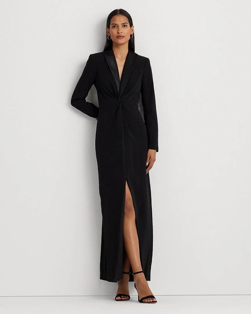 Tuxedo Style Column Gown