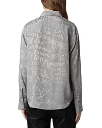 Morning Jacquard Manifesto Silk Shirt