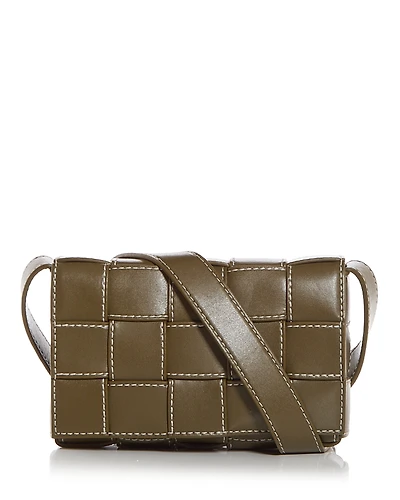 Bottega Veneta Small Cassette Intreccio Leather Crossbody Bag