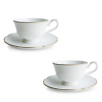 Twig New York Amelie Brushed Gold Espresso Cup & Saucer, Set of 2
