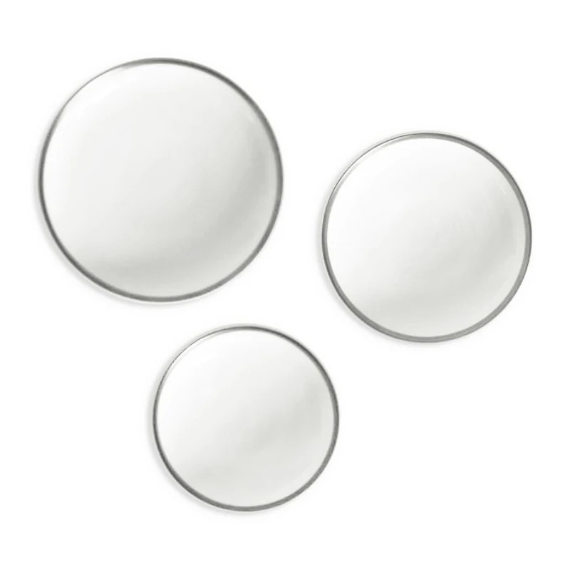 Platinum Edge Assorted Canape Dishes, Set of 3