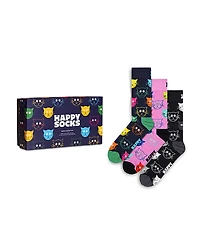 Happy Socks Mixed Cats Crew Gift Set, Pack of 3