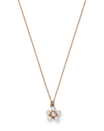 Bloomingdale's Fine Collection Cultured Freshwater Pearl Flower Pendant Necklace