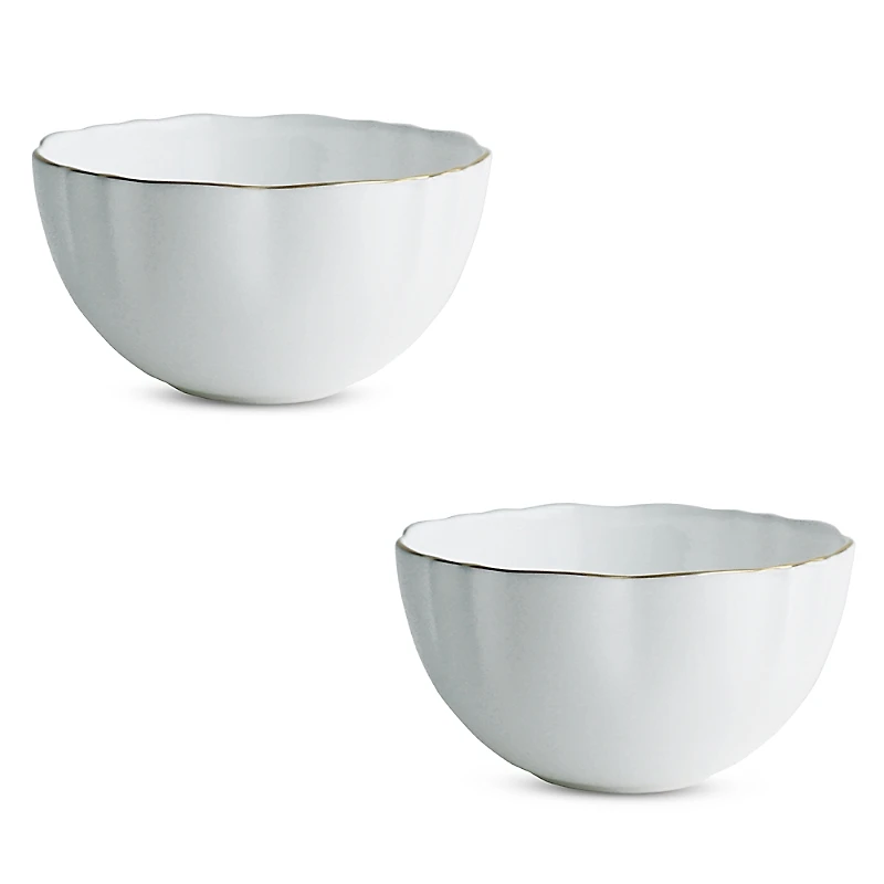 Twig New York Amelie Brushed Gold Fruit Dessert Bowl, Set of 2