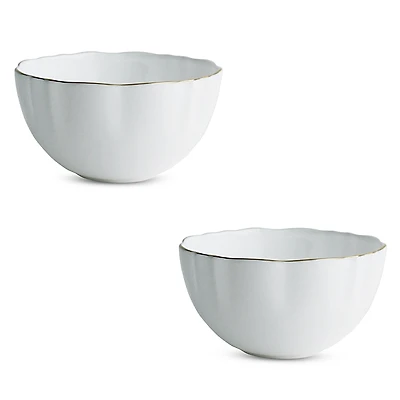 Twig New York Amelie Brushed Gold Fruit Dessert Bowl, Set of 2