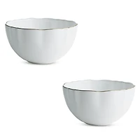Twig New York Amelie Brushed Gold Fruit Dessert Bowl, Set of 2