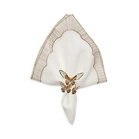 Frame Napkin in White, Gold & Silver