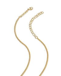 14K Yellow Gold Diamond Eye Pendant Necklace, 14"-16"