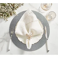 Jeweled Bow Napkin Ring in Gold & Crystal, Set of 4 in a Gift Box