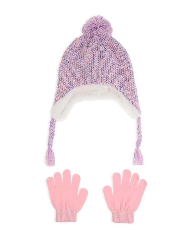 Girls' Multi Color Hat & Gloves Set - Big Kid