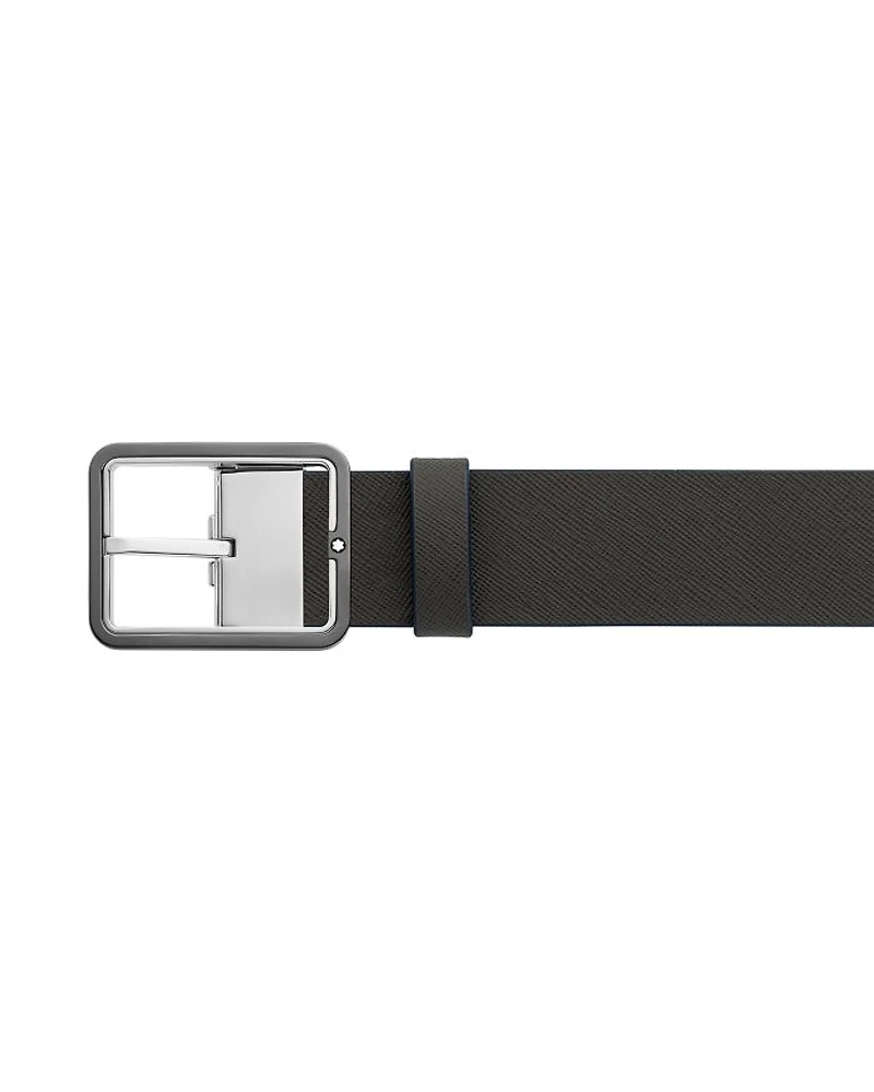 Men's Gray Leather Belt