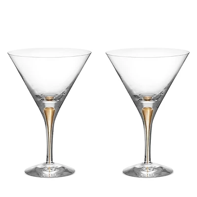Orrefors Intermezzo Gold Martini Glass, Set of 2 - Exclusive