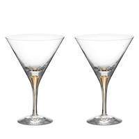 Orrefors Intermezzo Gold Martini Glass, Set of 2 - Exclusive