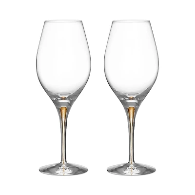 Orrefors Intermezzo Balance Gold Wine Glass, Set of 2 - Exclusive
