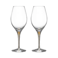 Orrefors Intermezzo Balance Gold Wine Glass, Set of 2 - Exclusive