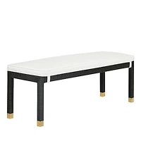 Tov Furniture Amara Woven Rattan Performance Fabric Bench