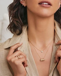 14K Yellow Gold Large Diamond Clover Pendant Necklace, 16"