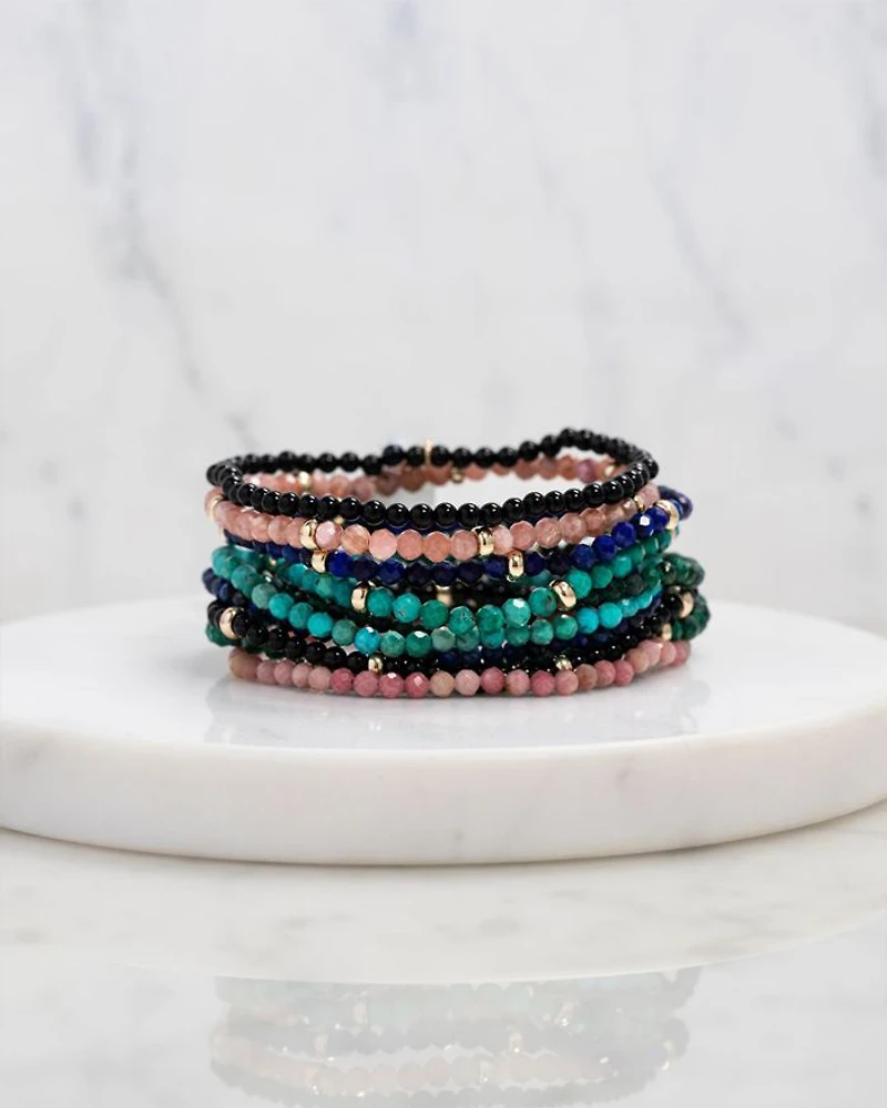 Rhodocrosite Bead Stretch Bracelet
