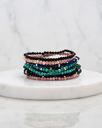 Rhodocrosite Bead Stretch Bracelet