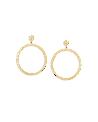 L. Klein 18K Yellow Gold Capri Hammered Circle Drop Earrings