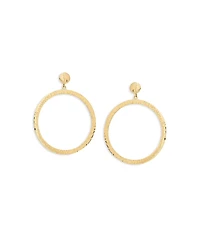 L. Klein 18K Yellow Gold Capri Hammered Circle Drop Earrings