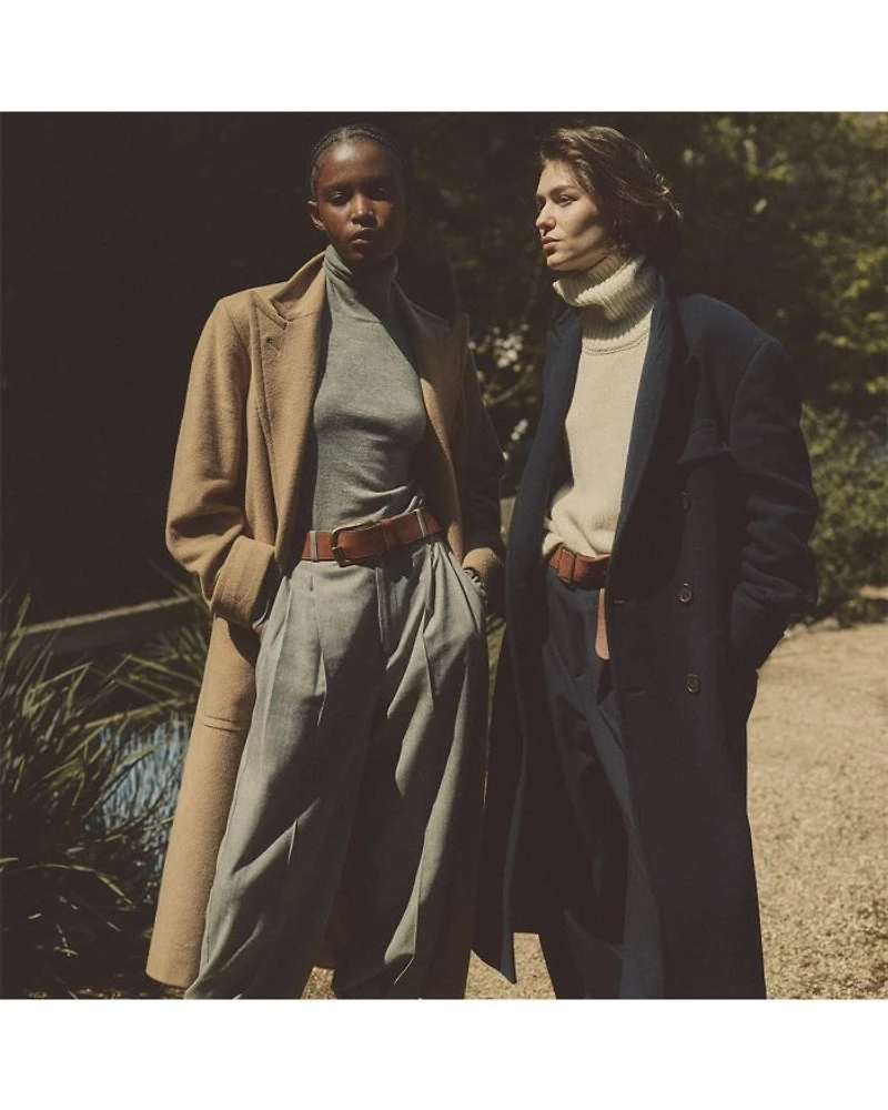 Pleated Wool Blend Pants